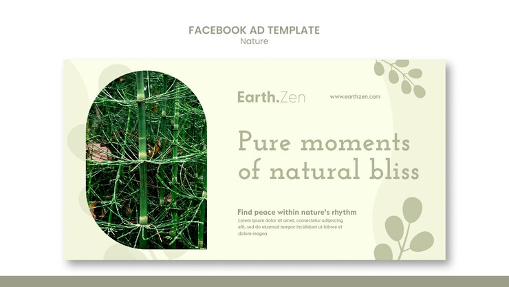 मुफ़्त PSD flat design nature concept facebook template