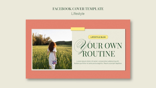 Free PSD flat design nature lifestyle facebook cover