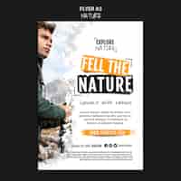 Free PSD flat design nature poster template