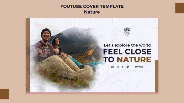 Flat design nature retreat youtube cover