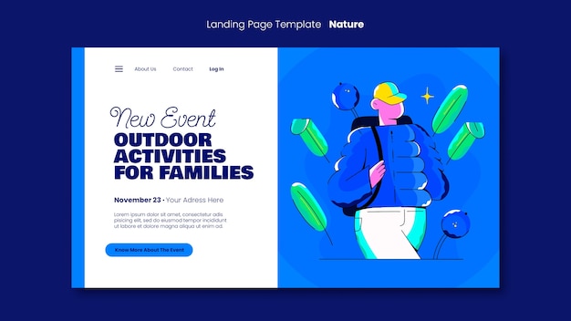 Flat design nature template