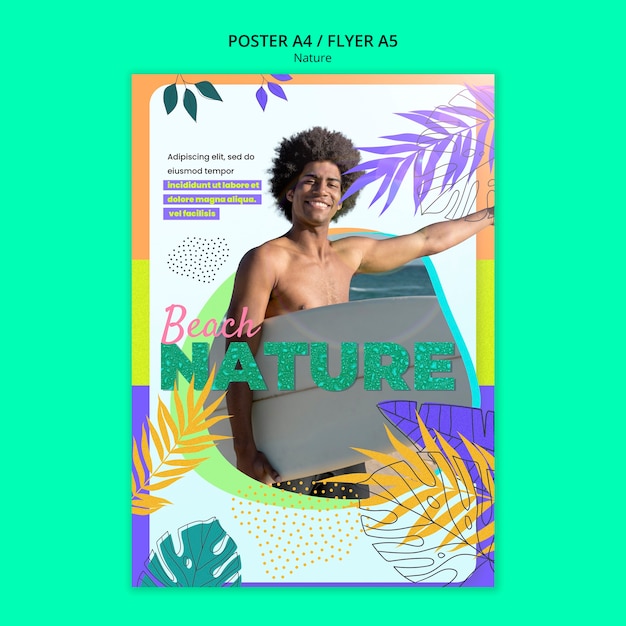 Free PSD flat design nature template