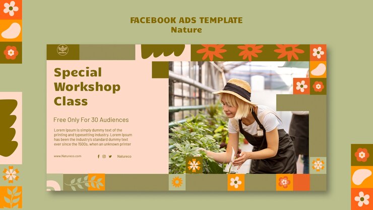 Free PSD flat design nature template