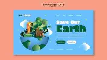 Free PSD flat design nature template