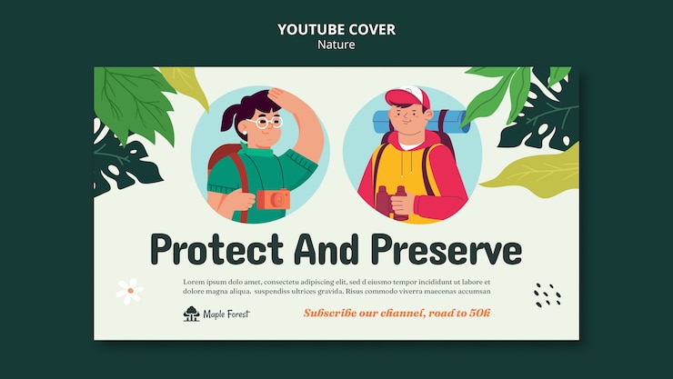 Free PSD flat design nature template