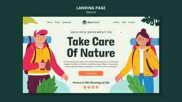 Free PSD flat design nature template