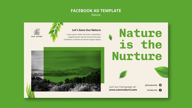 Free PSD flat design nature template