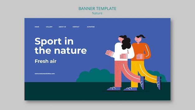 Free PSD flat design nature template