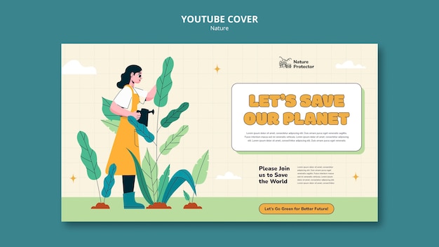 Free PSD flat design nature template