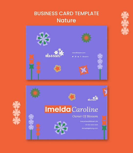 Free PSD flat design nature template