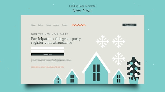 Free PSD flat design new year template