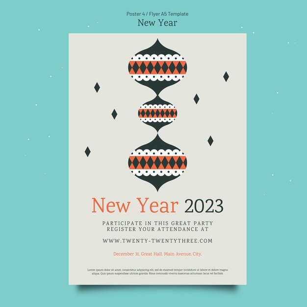 Flat design new year template