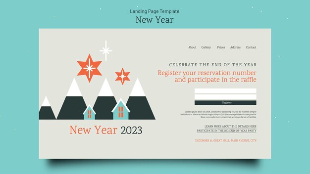 Flat design new year template