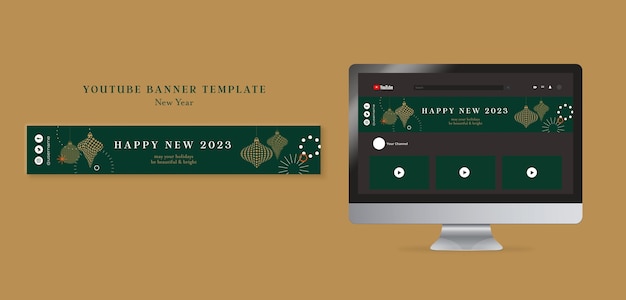 Free PSD flat design new year template