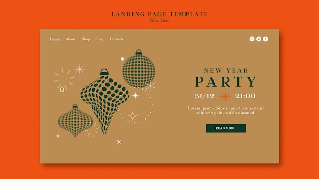 Free PSD flat design new year template