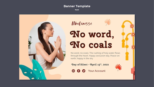 Free PSD flat design nyepi banner template