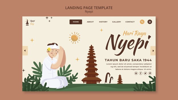 flat design nyepi celebration template