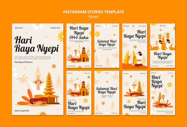 Free PSD flat design nyepi template