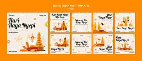 Free PSD flat design nyepi template