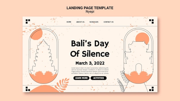 Free PSD flat design nyepi template