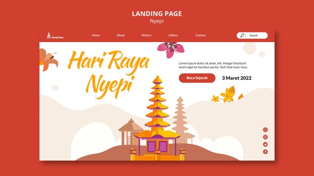 Flat design nyepi template