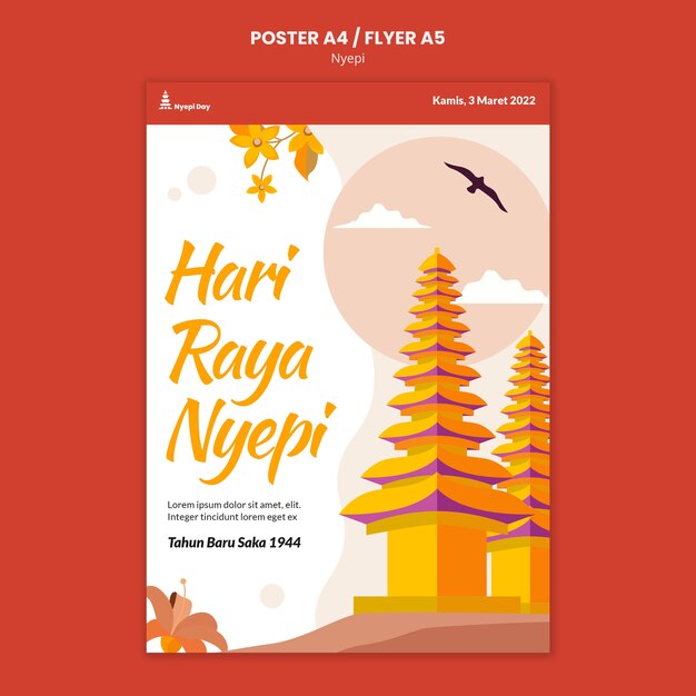 Flat design nyepi template
