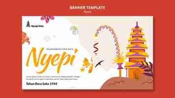 Free PSD flat design nyepi template