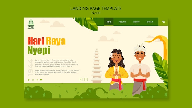 Flat design nyepi template