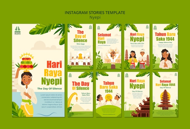 Flat design nyepi template