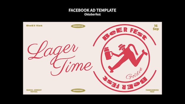 Flat design oktoberfest facebook template