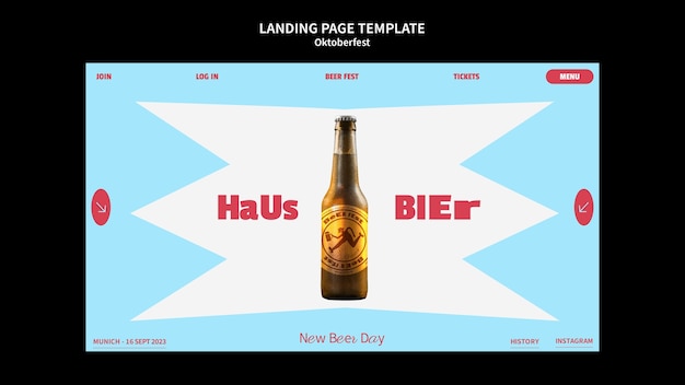 Oktoberfest Landing Page Template – Flat Design PSD Template