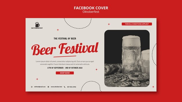 Flat design oktoberfest template