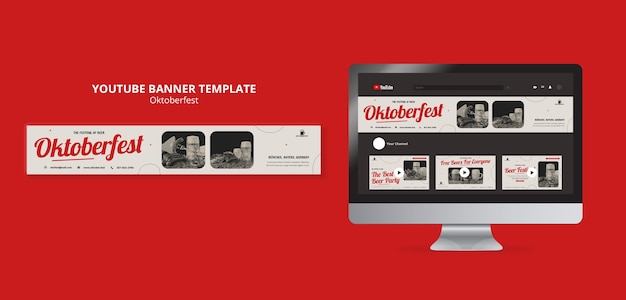 Free PSD flat design oktoberfest template