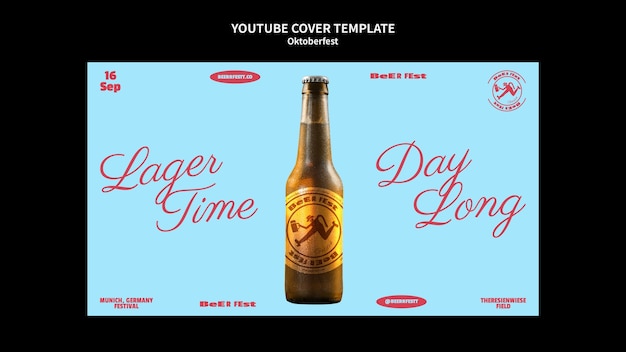 Free PSD flat design oktoberfest youtube cover