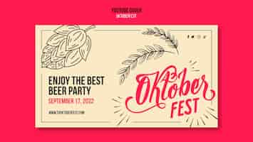 Free PSD flat design oktoberfest youtube template