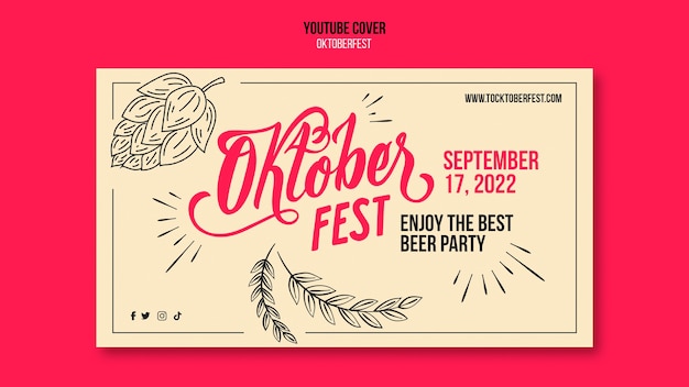 Flat design oktoberfest youtube template