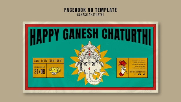 Flat design onam day facebook ad template