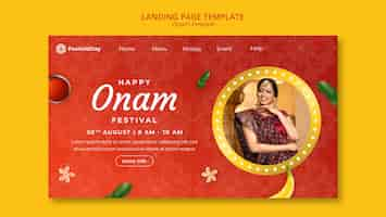 Free PSD flat design onam day template