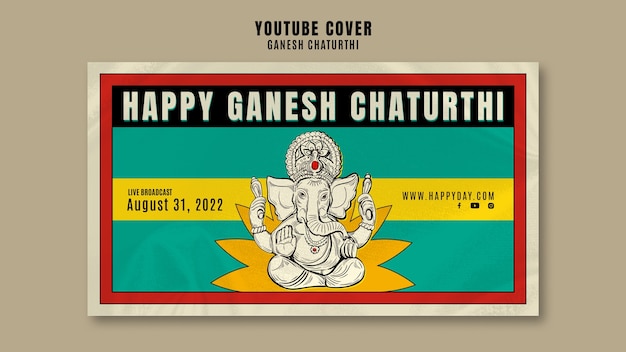 Free PSD flat design onam day youtube cover template