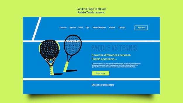 Плоский дизайн шаблона для паддл-тенниса