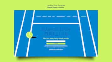 무료 PSD 평면 디자인 패들 테니스 템플릿