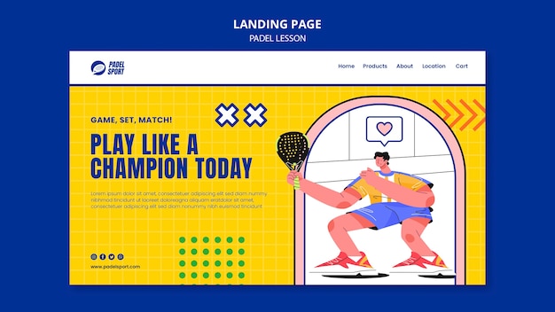 Flat design paddle tennis template