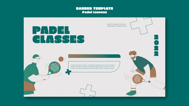 Free PSD flat design paddle tennis template