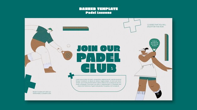 Flat design paddle tennis template