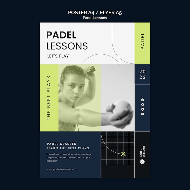 평면 디자인 padel 수업 템플릿