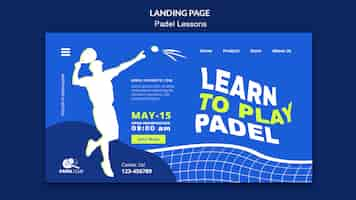 Free PSD flat design padel lessons template