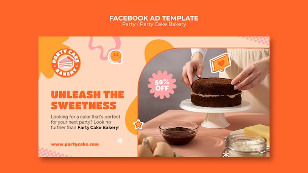 Flat design party facebook template