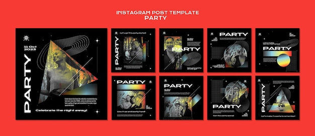 Flat design party template design