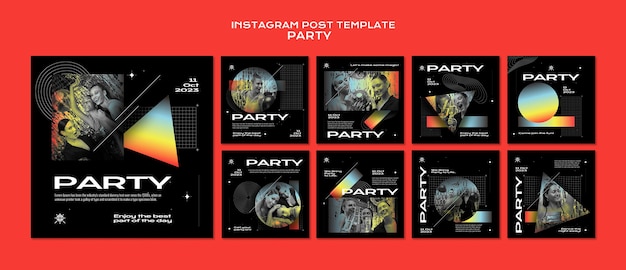 Free PSD flat design party template design