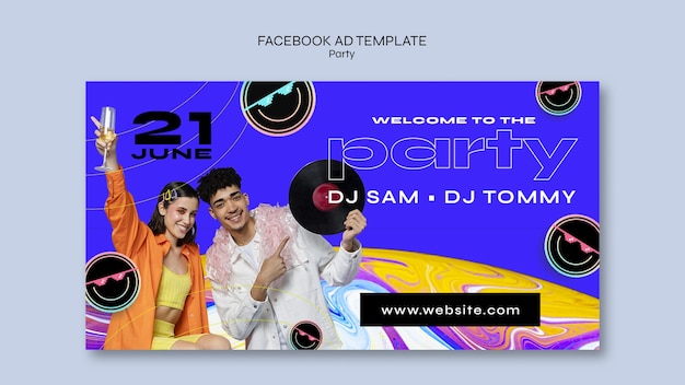 Flat design party template design